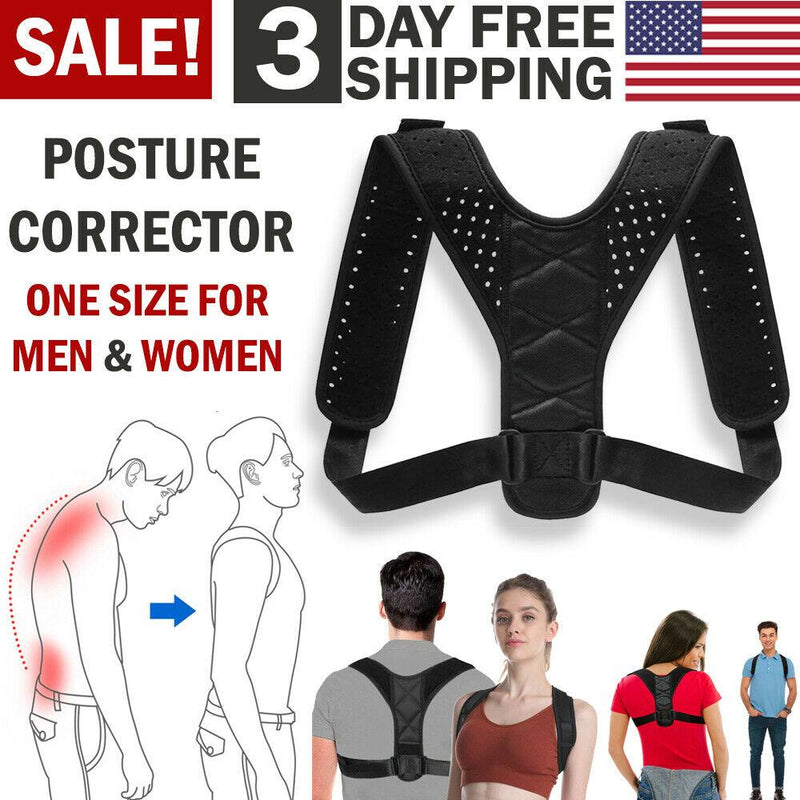 Posture Corrector Men Women Upper Back Pain Brace Clavicle Support Straightener - Fit2spark